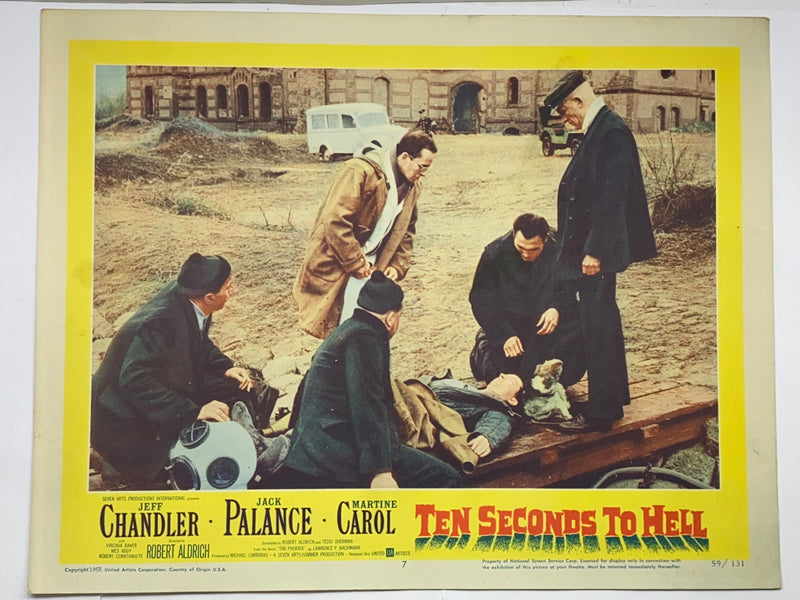 1959 Ten Seconds To Hell #7 Lobby Card 11x14  Jack Palance, Jeff Chandler, Marti   - TvMovieCards.com