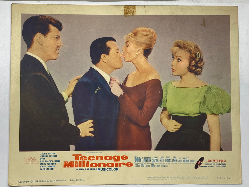 1961 Teenage Millionaire #3 Lobby Card 11x14 Jimmy Clanton Rocky Graziano   - TvMovieCards.com