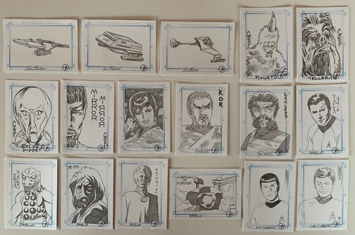 Star Trek 35th Anniversary HoloFEX Sketch Card Set 17 Cards Sketchafex   - TvMovieCards.com