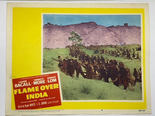 1959 Flame Over India #6 Lobby Card 11x14 Kenneth More Lauren Bacall Herbert Lom   - TvMovieCards.com