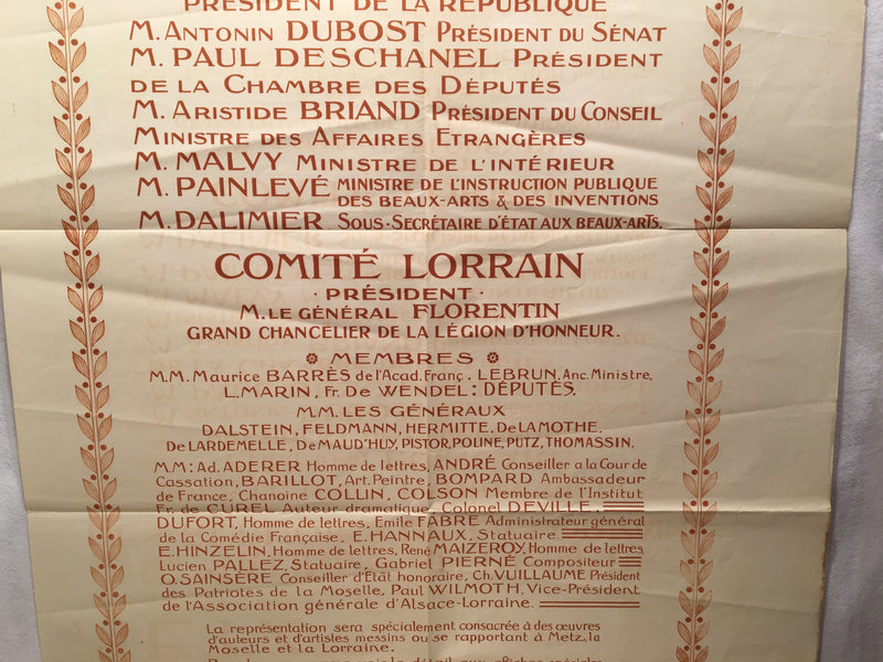 1916 French "Pour Metz" Benefit for Refugees of Lorraine WWI Poster 39 x 55"   - TvMovieCards.com