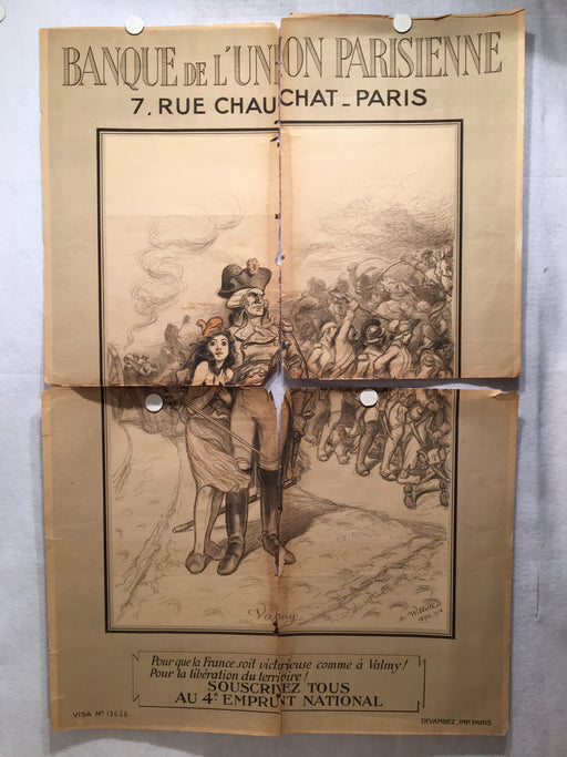 1918 WW1 Valmy Banque de l'Union Parisienne French Poster Willette 3rd War Loan   - TvMovieCards.com
