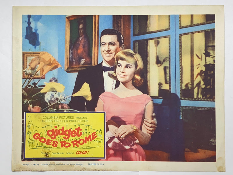 1963 Gidget Goes to Rome Lobby Card 11x14 James Darren Cindy Carol   - TvMovieCards.com