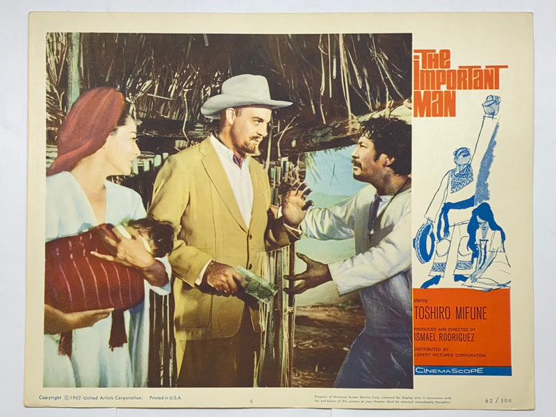 1962 The Important Man #6 Lobby Card 11x14 Toshirô Mifune Columba Domínguez   - TvMovieCards.com