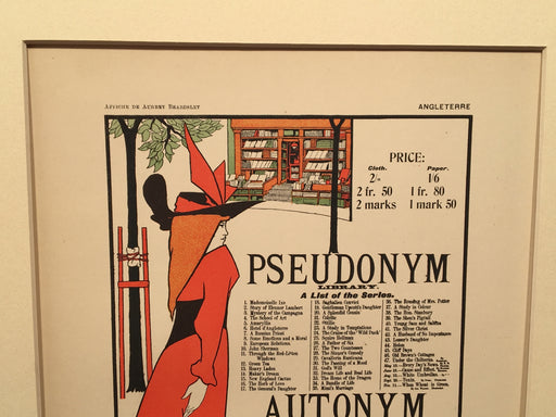 Les Affiches Etrangeres "Pseudonym" Stone Lithograph by Aubrey Beardsley - 1897   - TvMovieCards.com