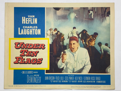 1960 Under Ten Flags #8 Lobby Card 11x14 Van Heflin Charles Laughton   - TvMovieCards.com