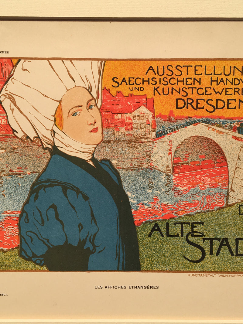 Les Affiches Etrangeres "Alte Stadt" Stone Lithograph by Otto Fischer - 1897   - TvMovieCards.com