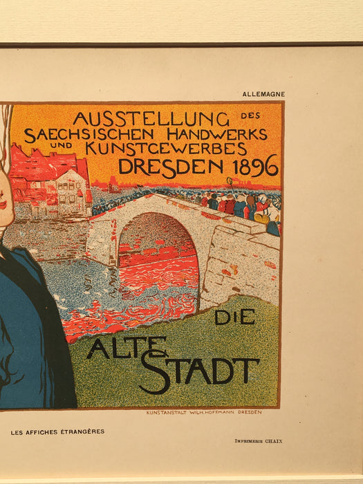 Les Affiches Etrangeres "Alte Stadt" Stone Lithograph by Otto Fischer - 1897   - TvMovieCards.com