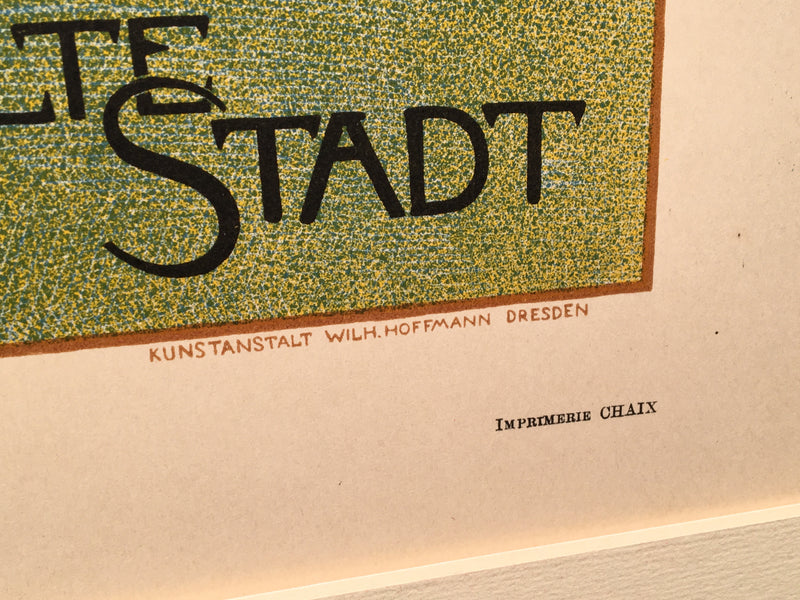 Les Affiches Etrangeres "Alte Stadt" Stone Lithograph by Otto Fischer - 1897   - TvMovieCards.com