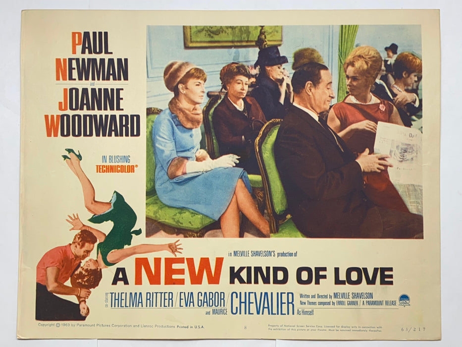 1963 A New Kind of Love #8 Lobby Card 11x14 Paul Newman Joanne Woodward   - TvMovieCards.com