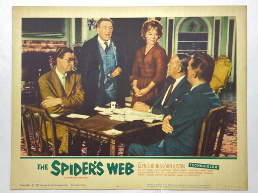 1961 The Spider's Web #1 Lobby Card 11x14 Glynis Johns John Justin Jack Hulbert   - TvMovieCards.com