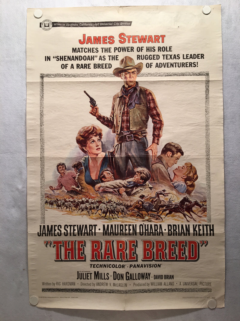 The Rare Breed 1966 1SH 1 Sheet Movie Poster 27x41 James Stewart Western   - TvMovieCards.com