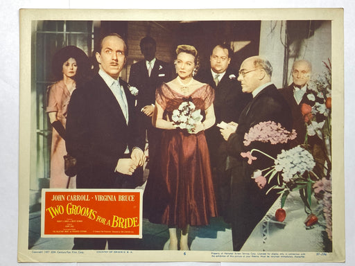 1955 Two Grooms for a Bride #6 Lobby Card 11x14 John Carroll Virginia Bruce   - TvMovieCards.com