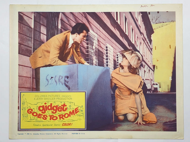 1963 Gidget Goes to Rome Lobby Card 11x14 James Darren Cindy Carol   - TvMovieCards.com