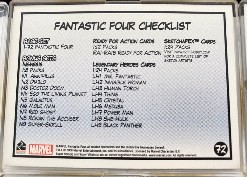 2008 Fantastic Four Archives Base 72 Trading Card Set Rittenhouse   - TvMovieCards.com