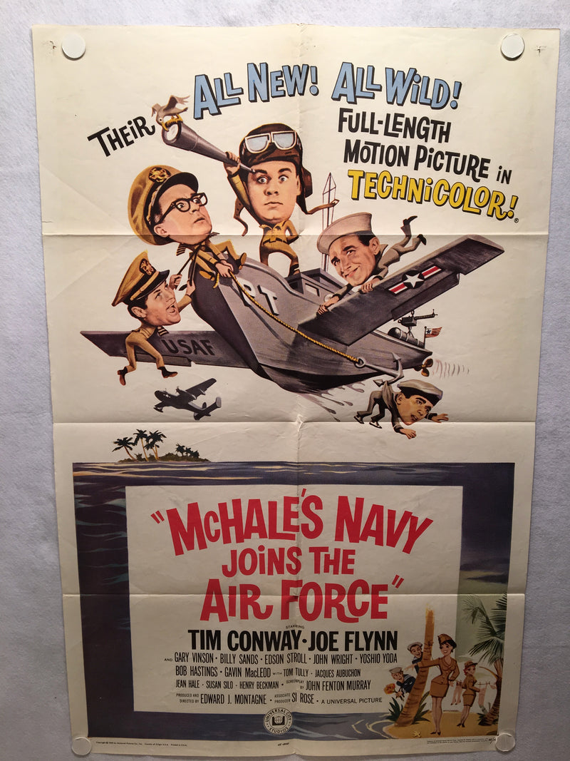 Mchale's Navy Joins the Air Force 1965 1SH 1 Sheet Movie Poster 27x41 Tim Conway   - TvMovieCards.com