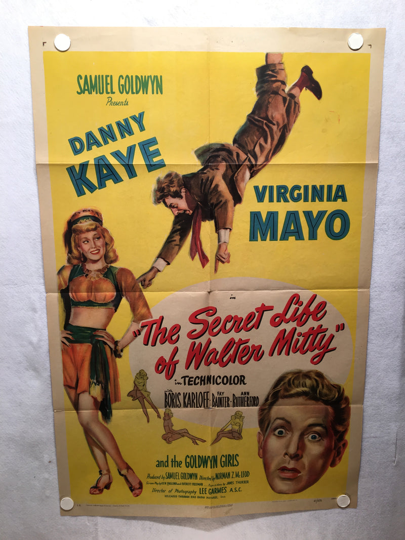 The Secret Life of Walter Mitty 1947 1SH 1 Sheet Movie Poster 27x41   - TvMovieCards.com