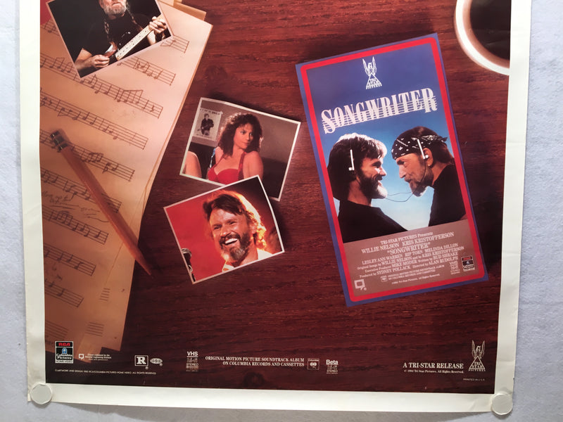 Songwriter 1985 1SH 1 Sheet Movie Poster 27x41 Willie Nelson Kris Kristofferson   - TvMovieCards.com