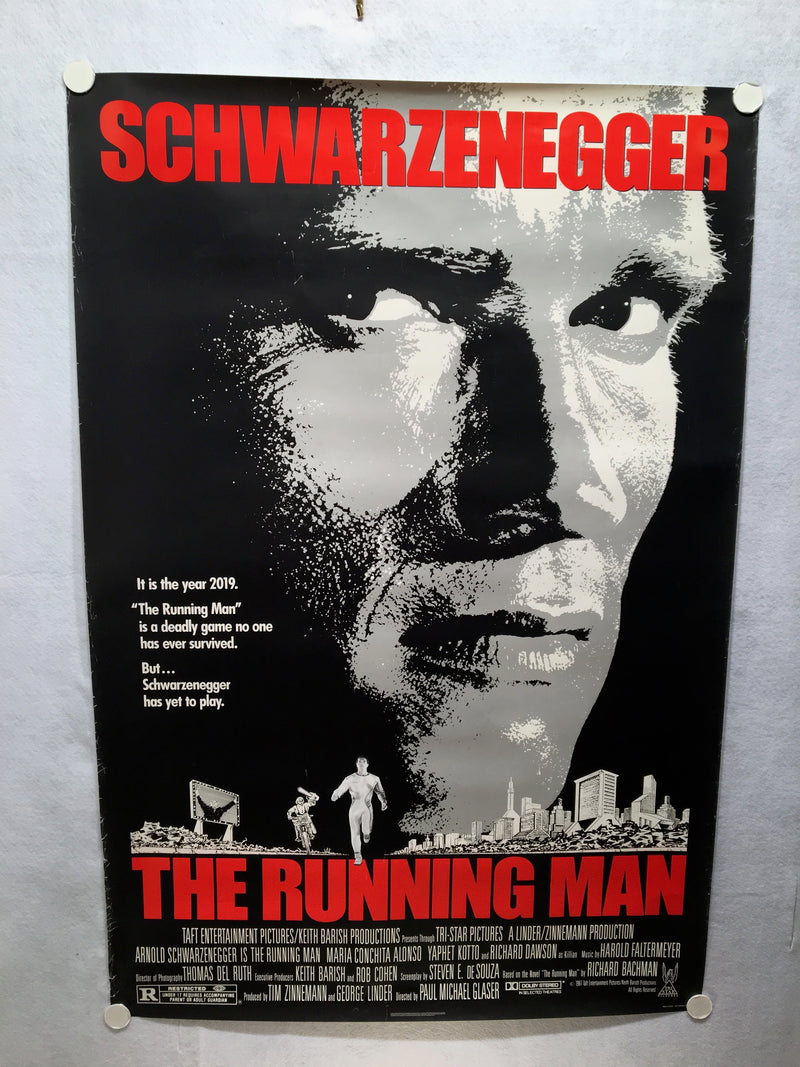 The Running Man 1987 1SH 1 Sheet Movie Poster 27x41 Arnold Schwarzenegger   - TvMovieCards.com