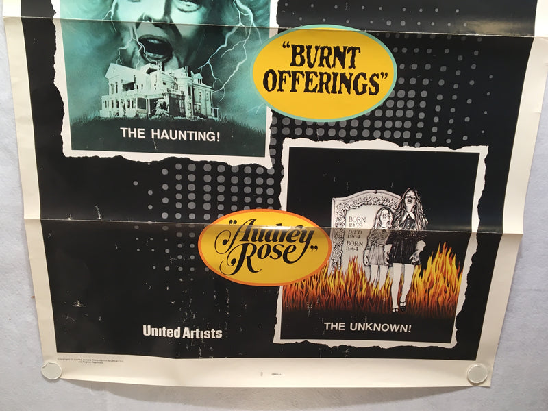 UA's Terror Trio 1977 1SH 1 Sheet Movie Poster 27x41 Carrie, Burnt, Audrey Rose   - TvMovieCards.com
