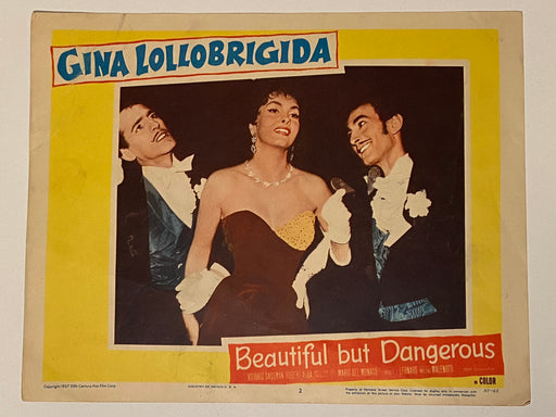 1955 Beautiful But Dangerous #2 Lobby Card 11 x 14 Gina Lollobrigida Robert Alda   - TvMovieCards.com