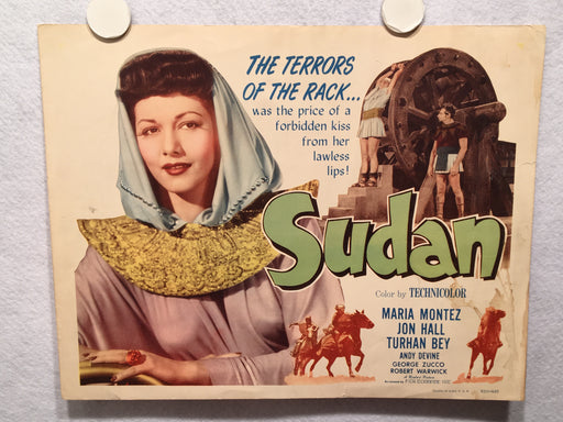 Sudan (1945) Lobby Card 1950 Reissue Featuring Maria Montez Jon Hall Turhan Bey   - TvMovieCards.com