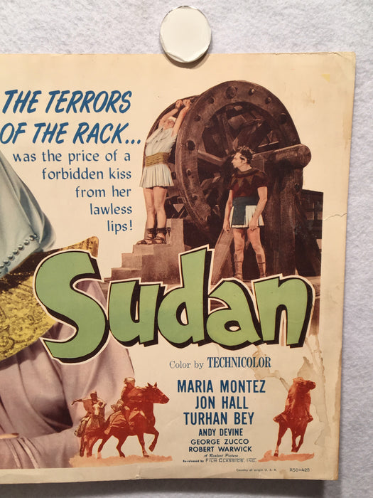 Sudan (1945) Lobby Card 1950 Reissue Featuring Maria Montez Jon Hall Turhan Bey   - TvMovieCards.com