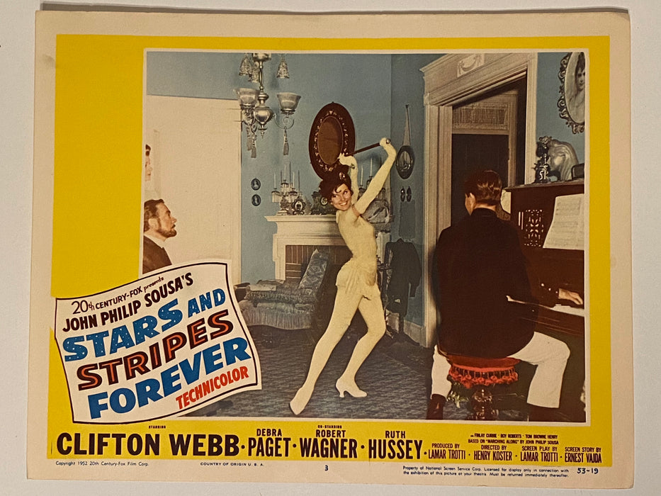 1952 Stars and Stripes Forever #3 Lobby Card 11 x 14 Clifton Webb, Robert Wagner   - TvMovieCards.com