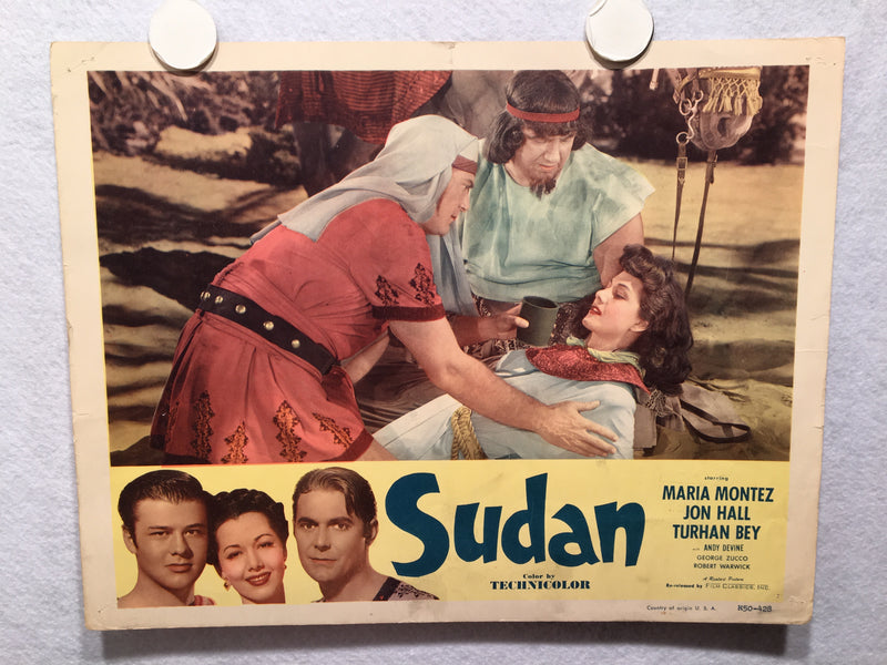 Sudan (1945) Lobby Card 1950 Reissue Maria Montez Jon Hall Turhan Bey #2   - TvMovieCards.com