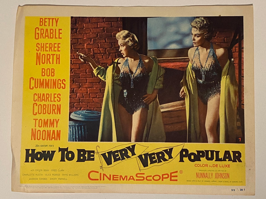 1955 How To Be Very Very Popular #7 Lobby Card 11x14  Betty Grable Sheree North   - TvMovieCards.com
