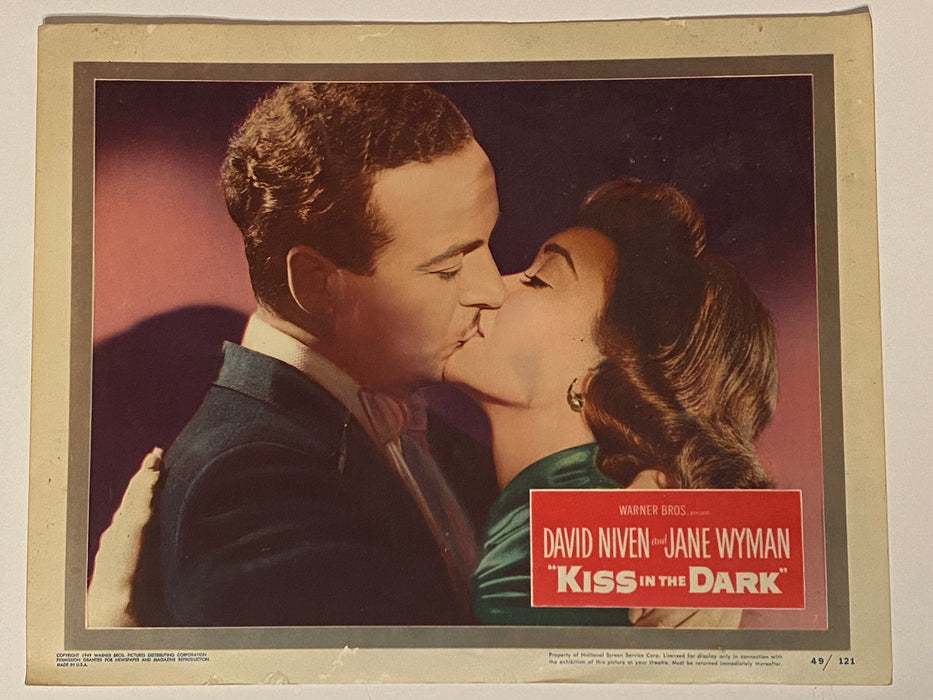 1949 Kiss in the Dark #7 Lobby Card 11x14 David Niven, Jane Wyman, Victor Moore   - TvMovieCards.com