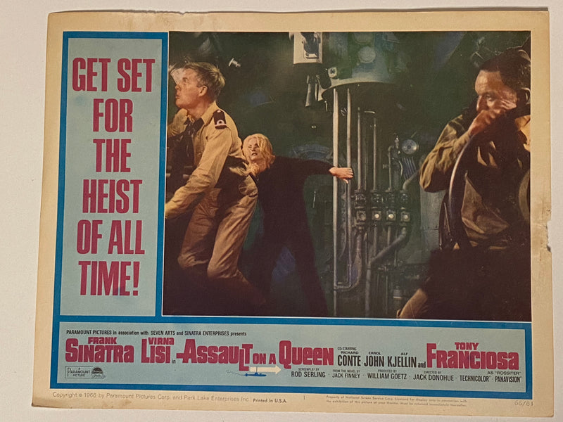 1966 Assault on a Queen #1 Lobby Card 11x14  Frank Sinatra, Virna Lisi   - TvMovieCards.com