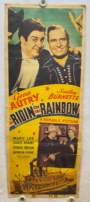 1941 Original Ridin' On a Rainbow Insert 14x36 Movie Poster Gene Autry Mary Lee   - TvMovieCards.com