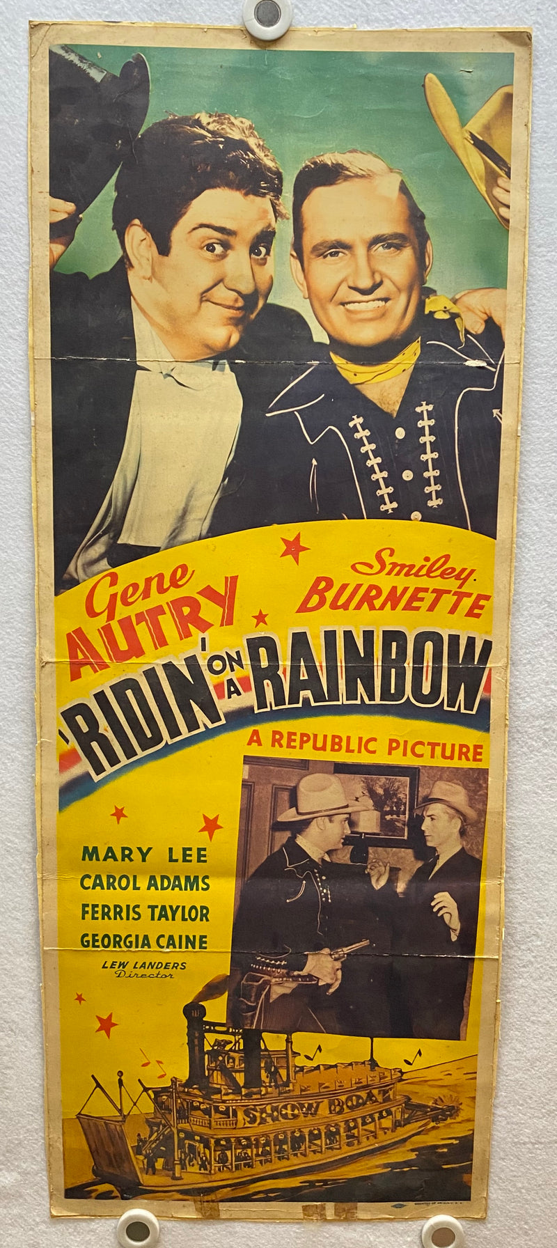 1941 Original Ridin' On a Rainbow Insert 14x36 Movie Poster Gene Autry Mary Lee   - TvMovieCards.com