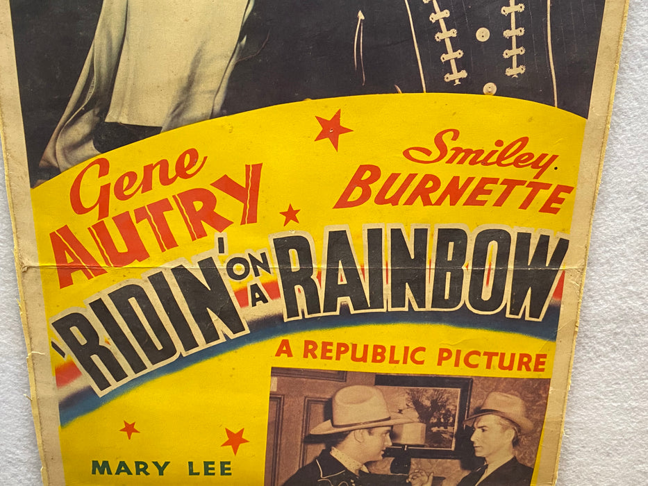 1941 Original Ridin' On a Rainbow Insert 14x36 Movie Poster Gene Autry Mary Lee   - TvMovieCards.com