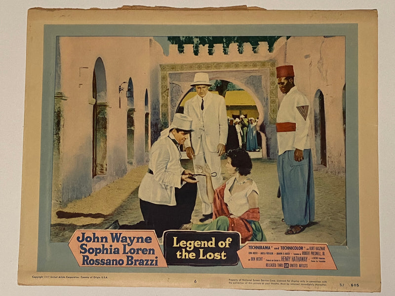1957 The Legend of the Lost #6 Lobby Card 11x14 John Wayne, Sophia Loren, Rossan   - TvMovieCards.com