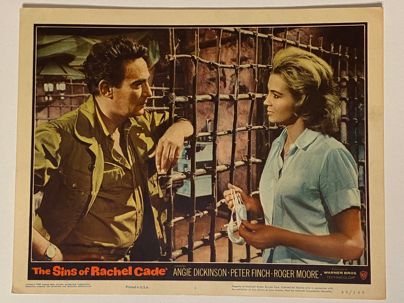 1961 The Sins of Rachel Cade #3 Lobby Card 11x14 Angie Dickinson Roger Moore   - TvMovieCards.com