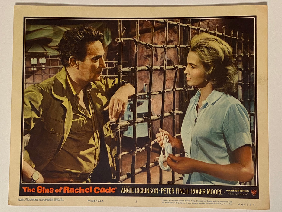 1961 The Sins of Rachel Cade #3 Lobby Card 11x14 Angie Dickinson Roger Moore   - TvMovieCards.com