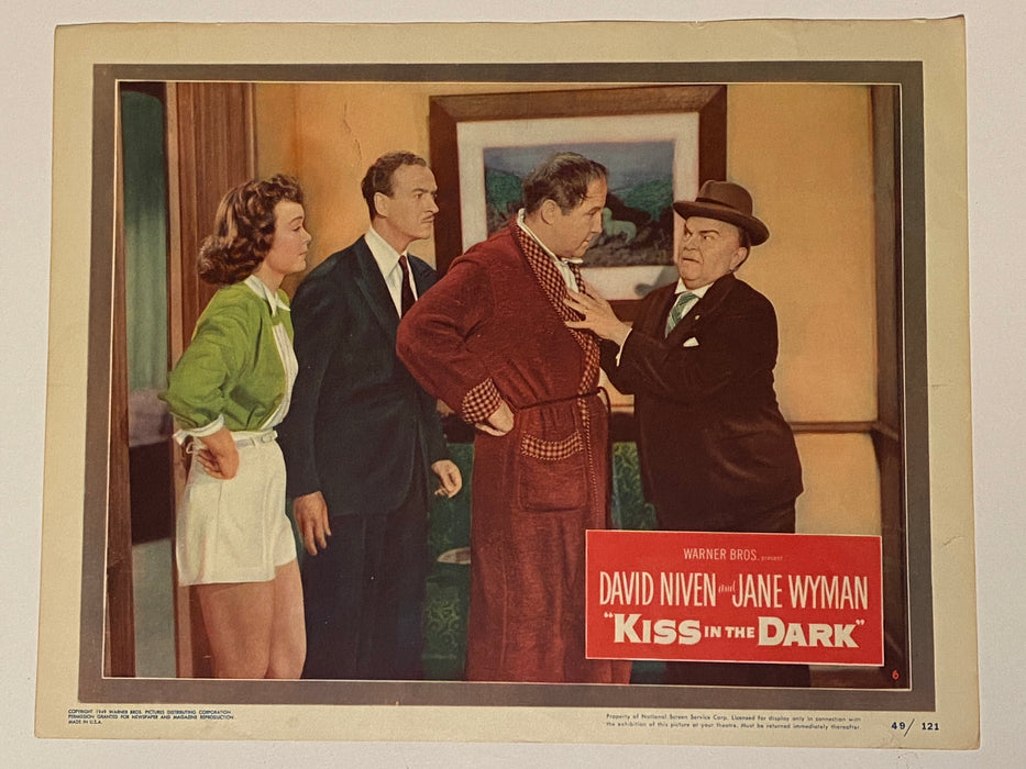 1949 Kiss in the Dark #6 Lobby Card 11x14 David Niven, Jane Wyman, Victor Moore   - TvMovieCards.com