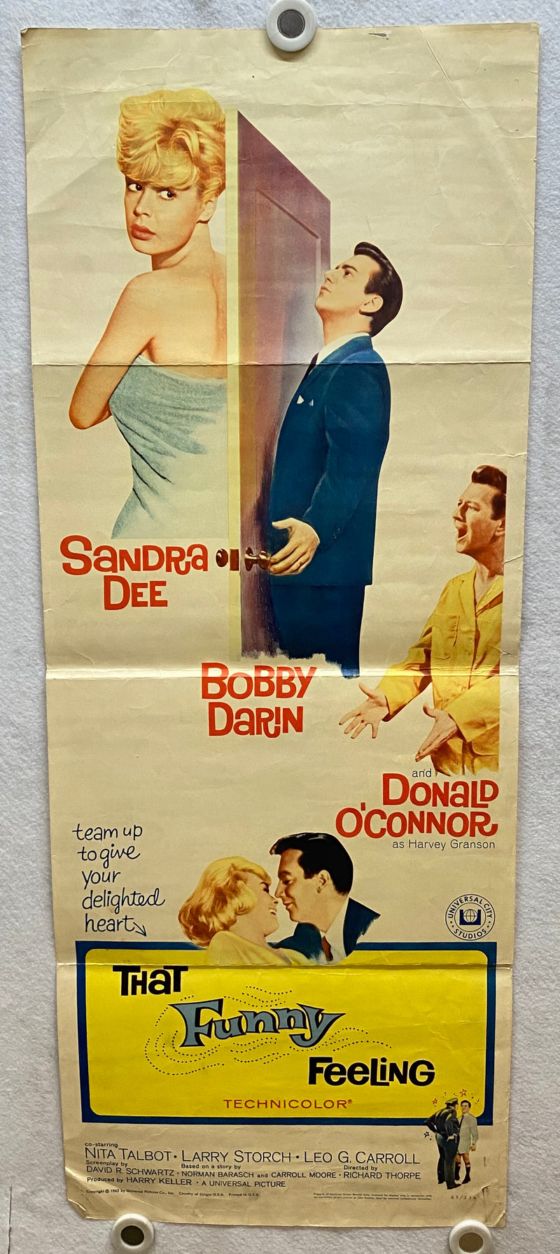 1965 That Funny Feeling Insert Movie Poster 14 x 36  Sandra Dee, Bobby Darin   - TvMovieCards.com