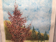 MARJORIE ALLEGRETTI (20TH CENTURY) Red Queen II Tree Landscape Lithograph Signed   - TvMovieCards.com
