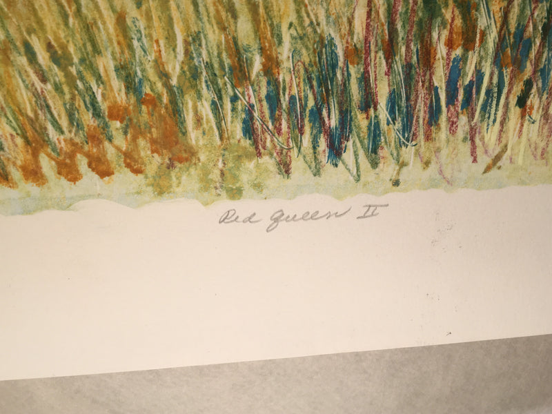MARJORIE ALLEGRETTI (20TH CENTURY) Red Queen II Tree Landscape Lithograph Signed   - TvMovieCards.com