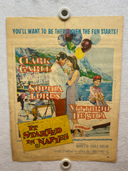 1960 It Started in Naples Window Card Movie Poster 14 x 22 Clark Gable S. Loren   - TvMovieCards.com