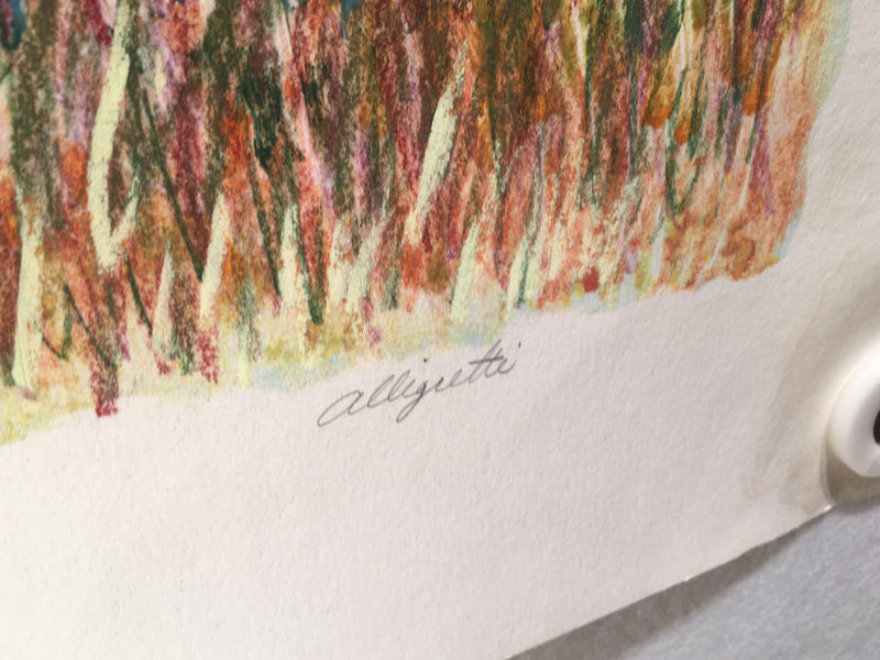 MARJORIE ALLEGRETTI (20TH CENTURY) Red Queen II Tree Landscape Lithograph Signed   - TvMovieCards.com