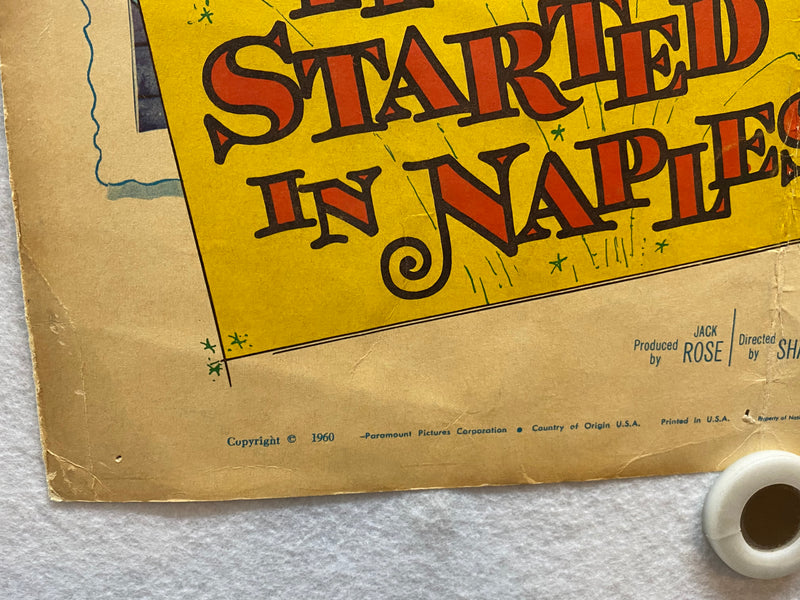 1960 It Started in Naples Window Card Movie Poster 14 x 22 Clark Gable S. Loren   - TvMovieCards.com