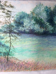 MARJORIE ALLEGRETTI (20TH CENTURY) Cannon Hill Pines Landscape Oil Paper Signed   - TvMovieCards.com