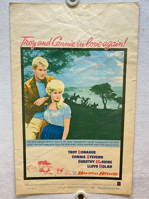 1961 Susan Slade Window Card Movie Poster 14 x 22 Troy Donahue, Dorothy McGuire   - TvMovieCards.com