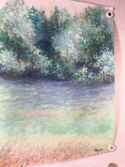 MARJORIE ALLEGRETTI (20TH CENTURY) Cannon Hill Pines Landscape Oil Paper Signed   - TvMovieCards.com