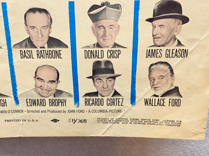 1958 The Last Hurrah Window Card Movie Poster 14 x 16 Spencer Tracy   - TvMovieCards.com