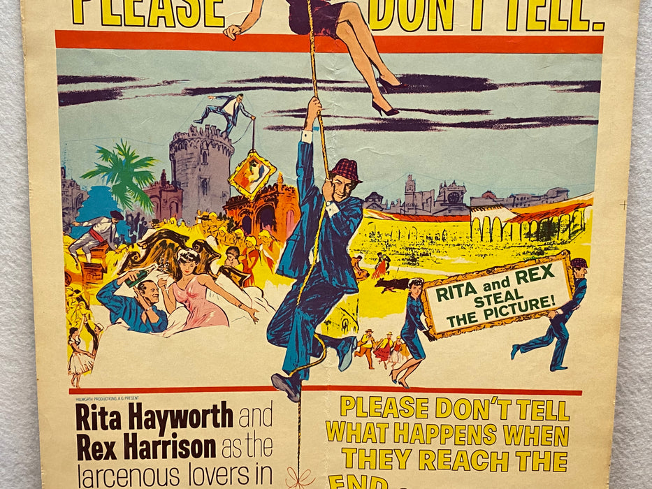 1961 The Happy Thieves Window Card Movie Poster 14 x 18 Rita Hayworth   - TvMovieCards.com